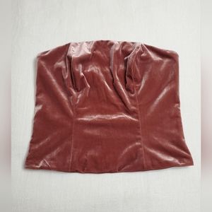 Revelry Berry Blush Velvet Corset Bustier Top Size S Classic Boho Chic Holiday